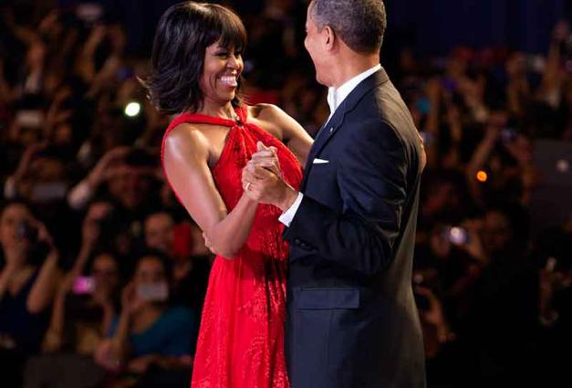Obamas dancing