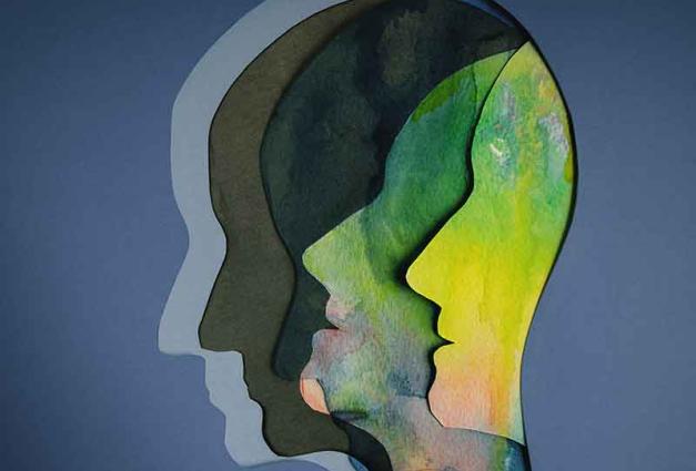 abstract illustration of a head and faces