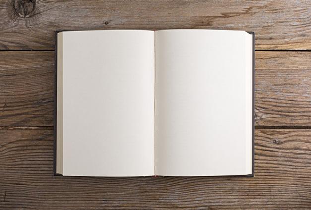 Image of an open empty notebook