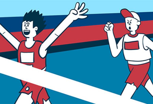 illustration of a runner crossing the finish line