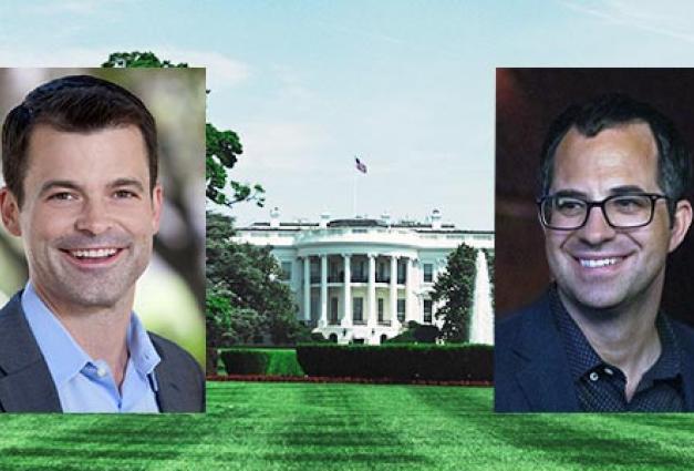 Image of White House in background Headshots of Neil Lewis, Rob Willer, Katy Milkman and Jay Van Bavel 