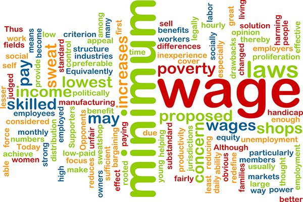 Wordmap of minimum wage