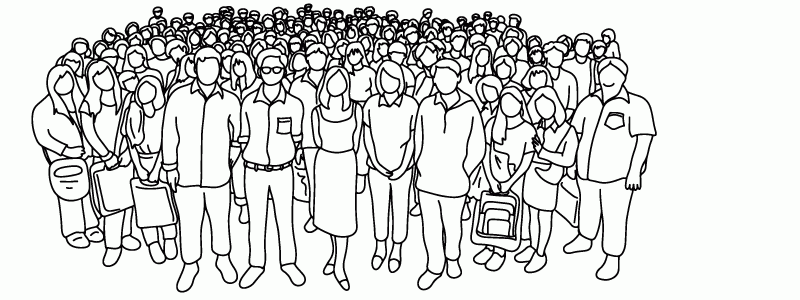 abstract Illustration of large group of people